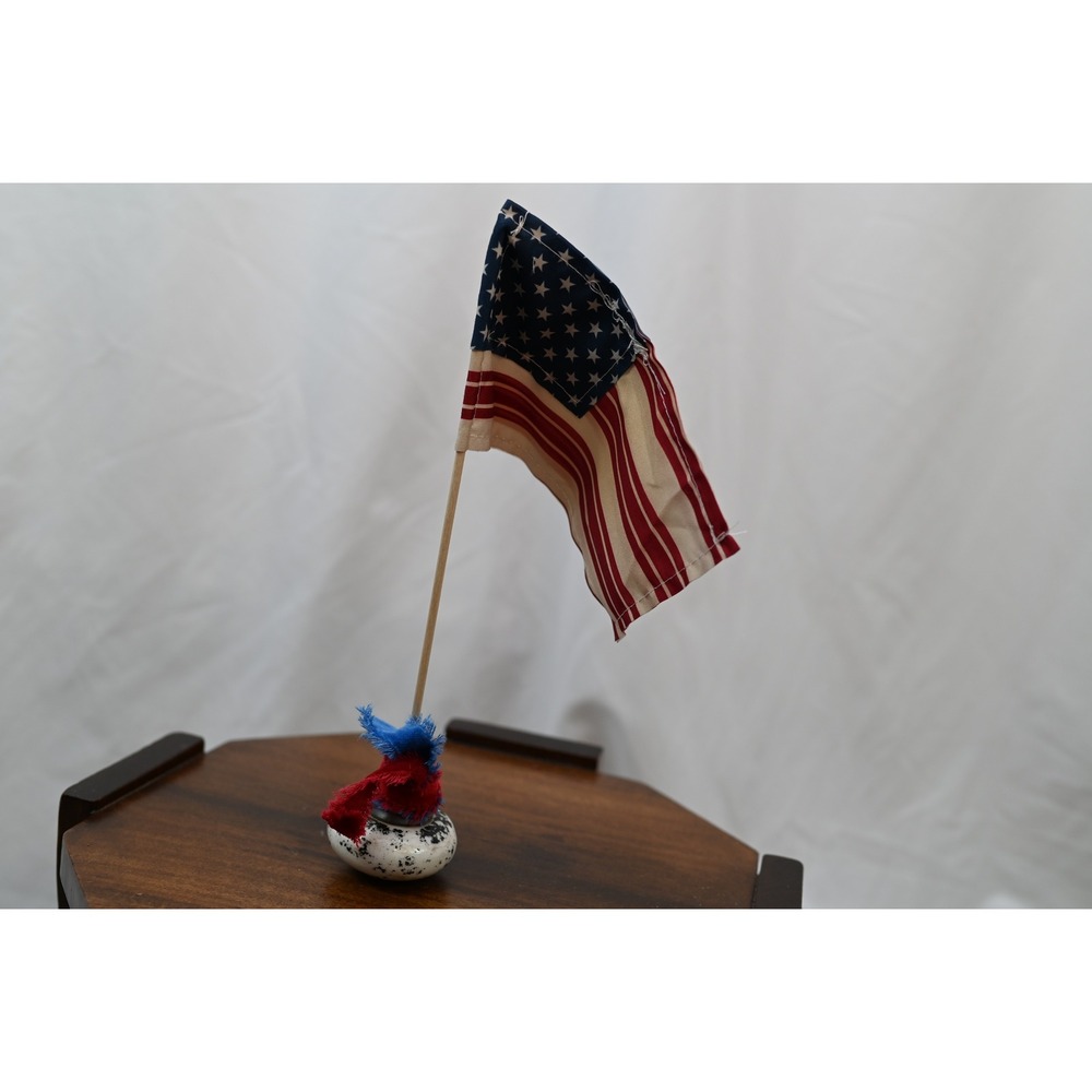 Vintage Primitive American Flag Decor Antique Ceramic Door Knob Base 11 Inch